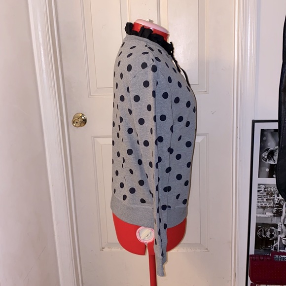Halogen Polka Dot Ruffle Collar Sweatshirt - Picture 4 of 6